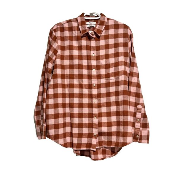 Madewell Flannel Oversized Ex-Boyfriend Shirt in Buffalo Check Size Medium NWT - Picture 2 of 7